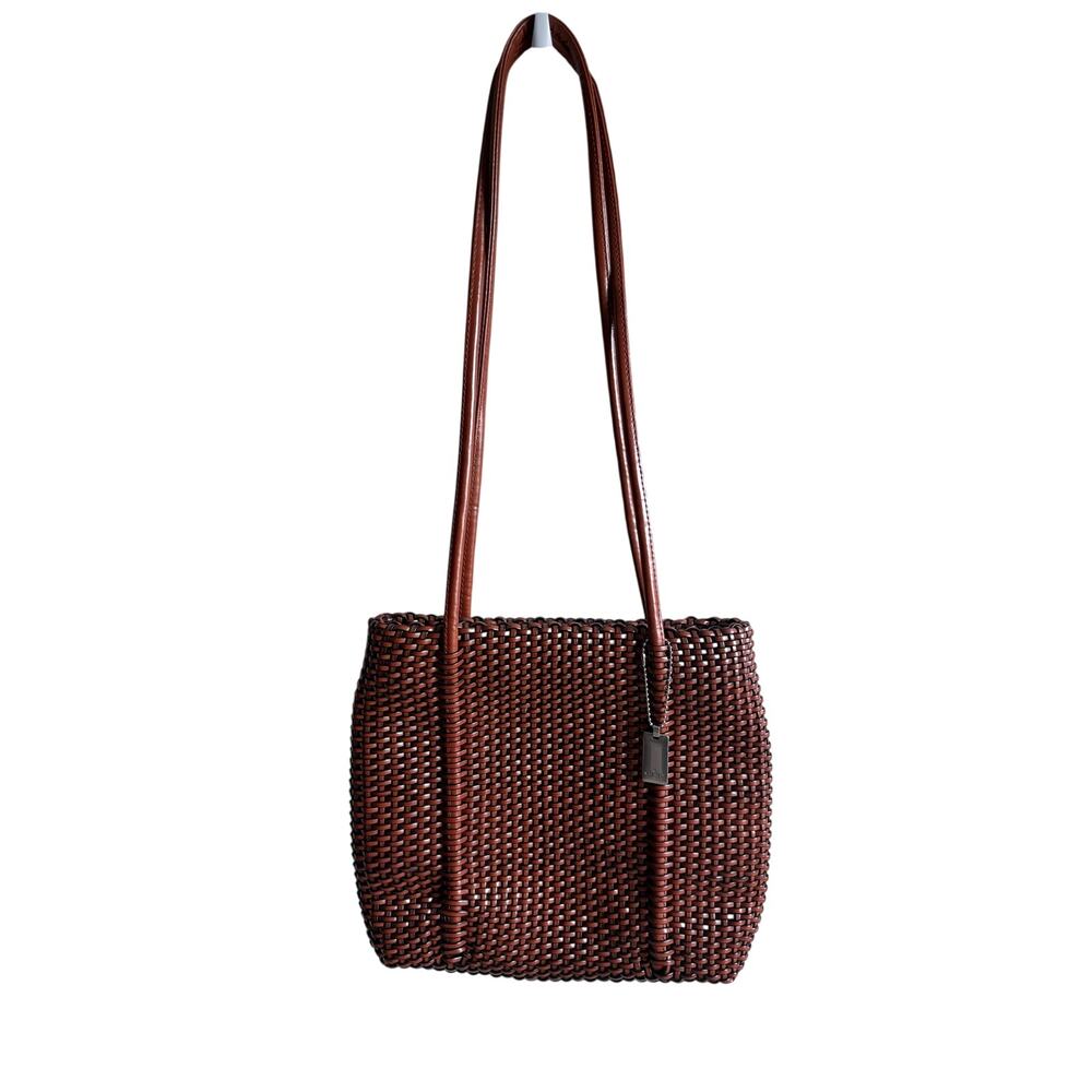 Nine West Y2K Woven Brown Vegan Non Leather Shoulder Bag Vintage